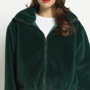 Soft Emerald Green bomber style jacket